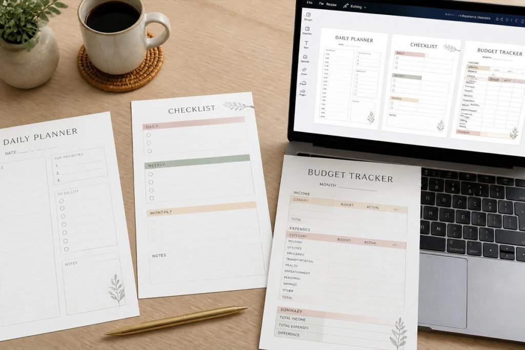 printables and templates digital product example