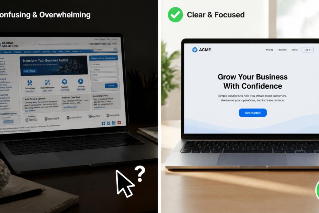 generic sales link versus optimized landing page conversion