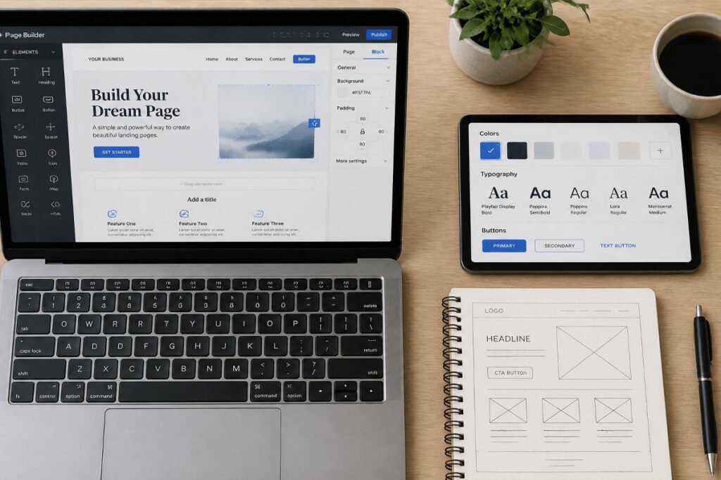 tools needed to build a sales landing page for digital products