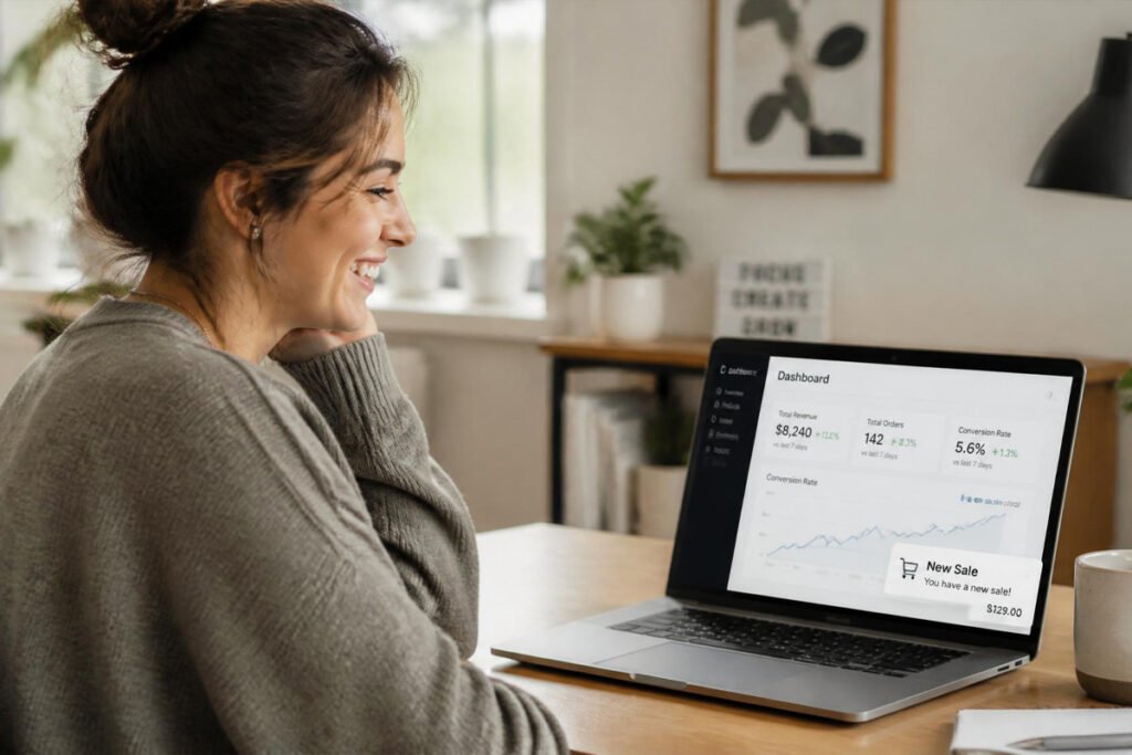 successful digital product sales page converting visitors to customers