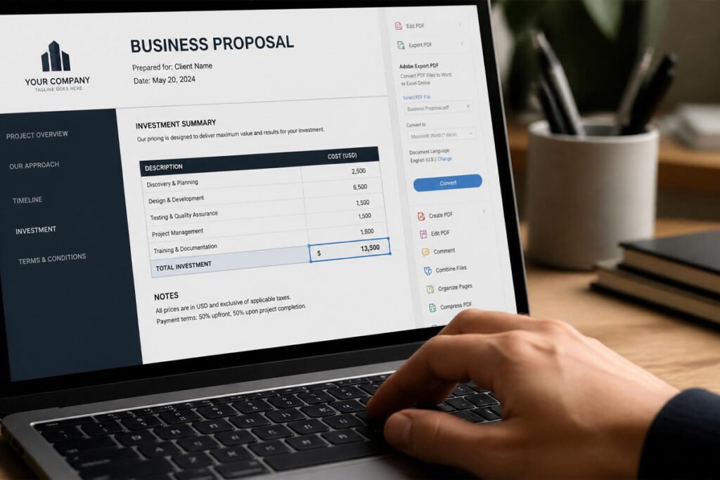 Steps to customize a business proposal template for a client