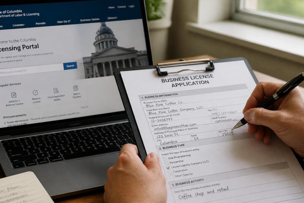documents needed to apply for a business license to sell online