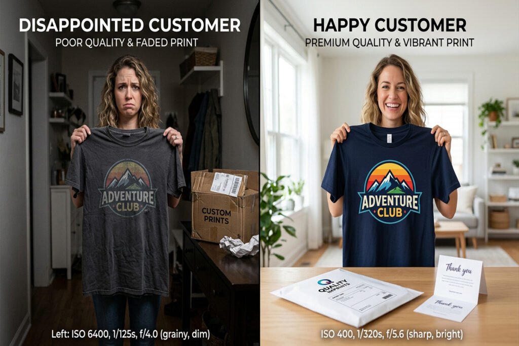 inconsistent print on demand quality versus reliable POD fulfillment